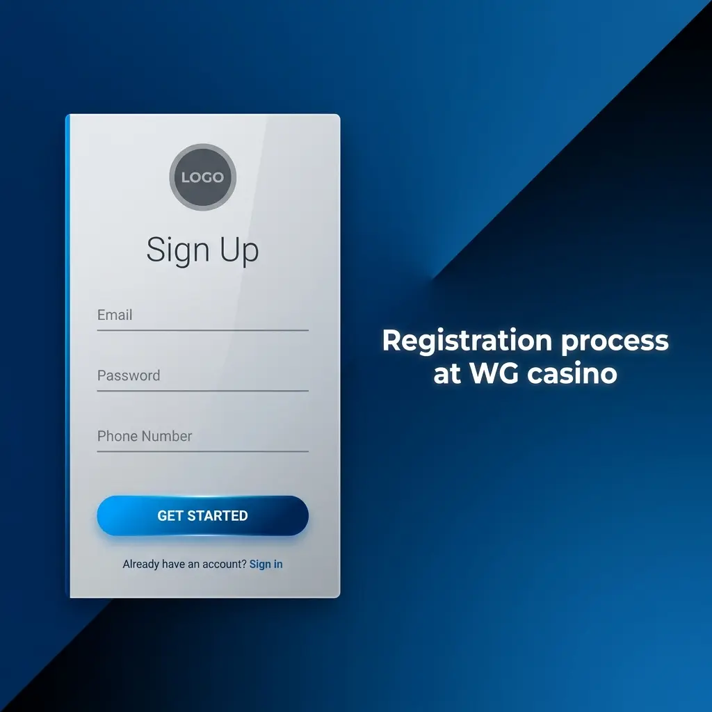 WG Casino registration process showing sign-up steps for sports betting and casino games access