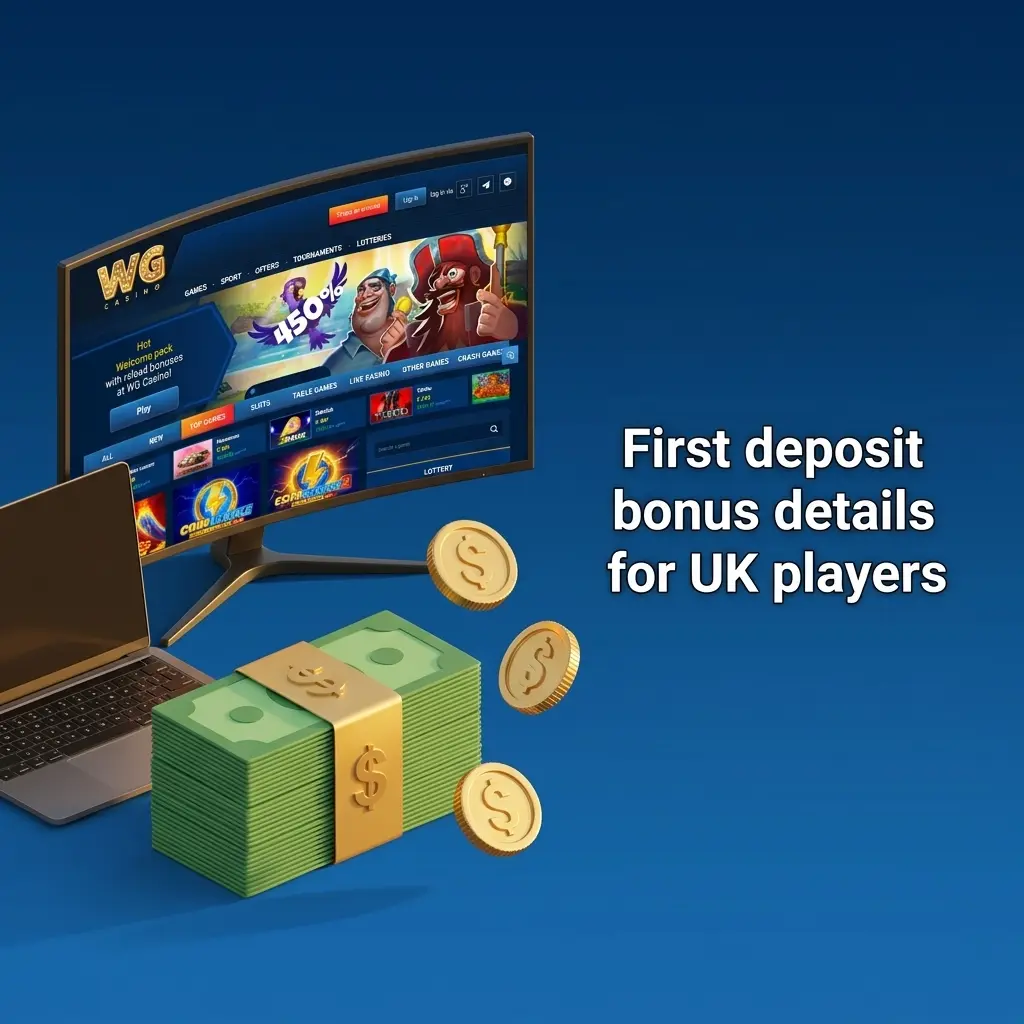 First deposit bonus details showing 200%, 100%, and 150% match offers for UK players with x40 wagering requirements