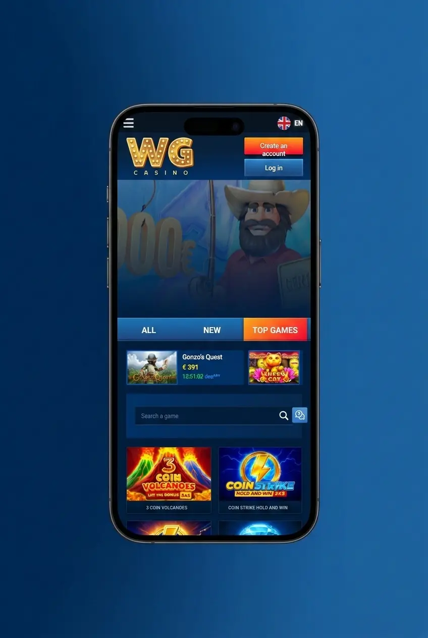 WG Casino online sign-up process in 5 steps: open form, enter details, verify age, set limits, confirm via email or SMS