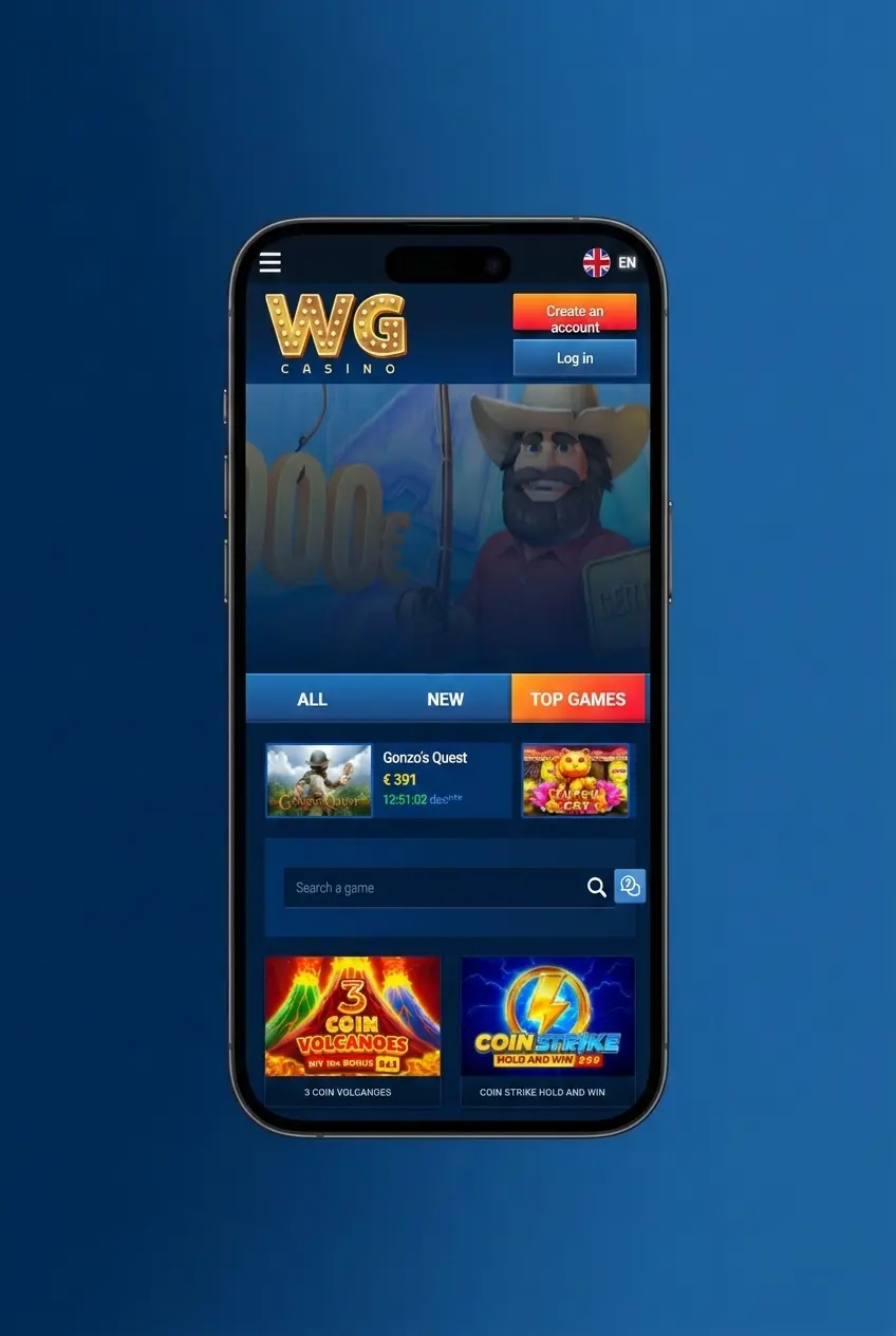 WG Casino online sign-up steps: open form, enter details, verify age, set limits, confirm via email or SMS