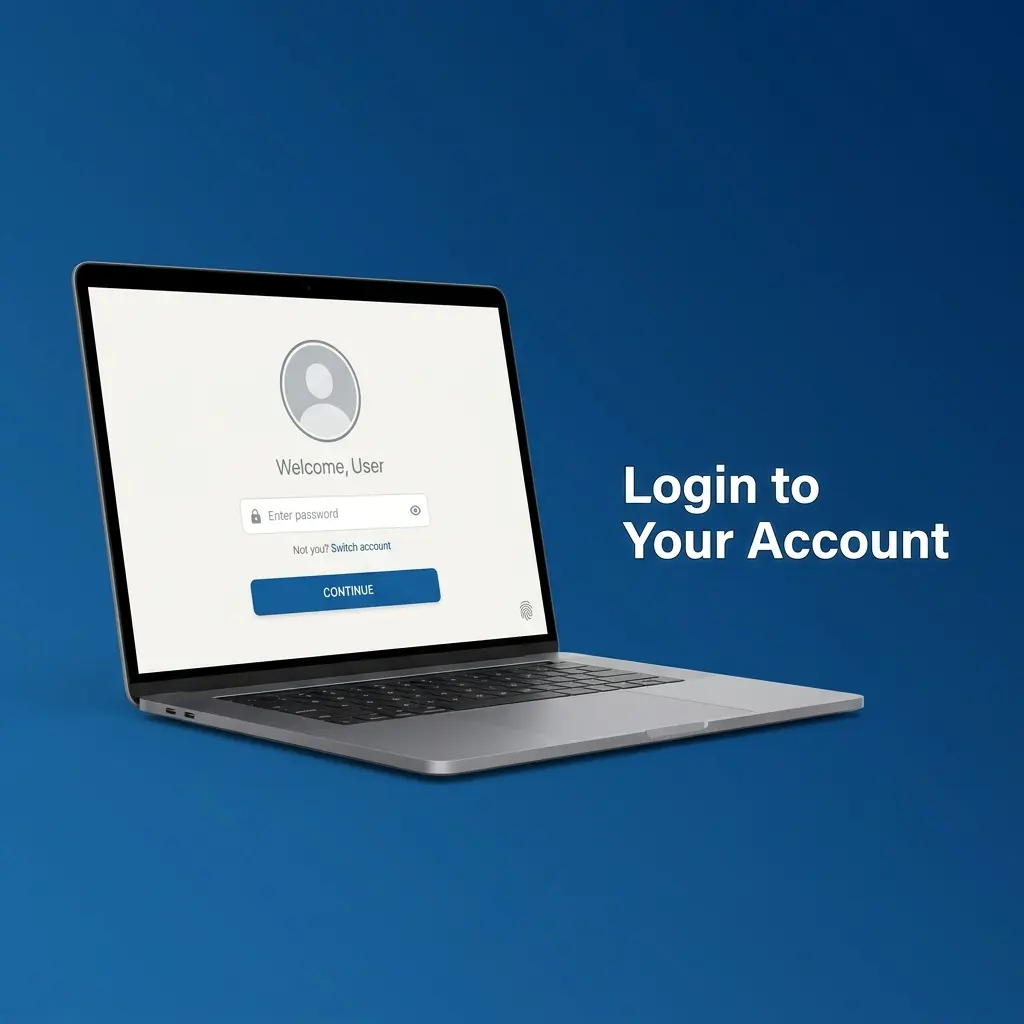 Secure login screen showing three steps to access betting account balance and bets on trusted devices