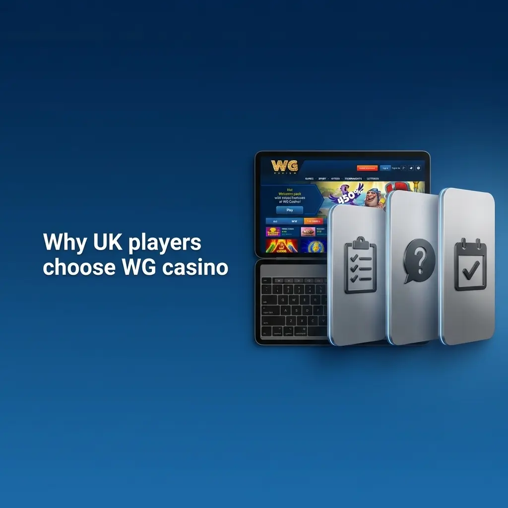 UK players at WG Casino enjoying fast withdrawals, debit card support, GBP gaming, and 24/7 live chat