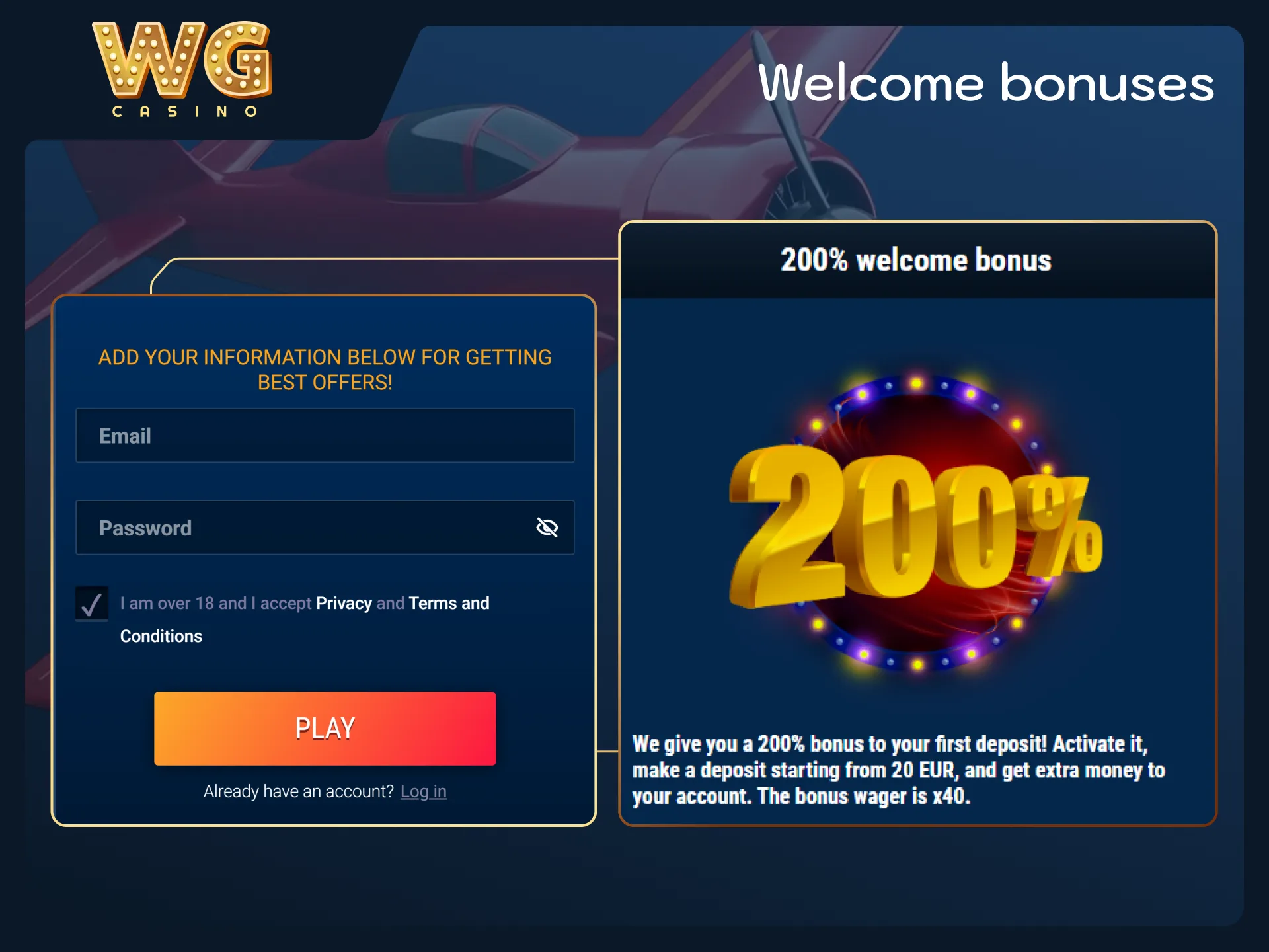 Claim bonus promotions to boost your Aviator play at WG casino.