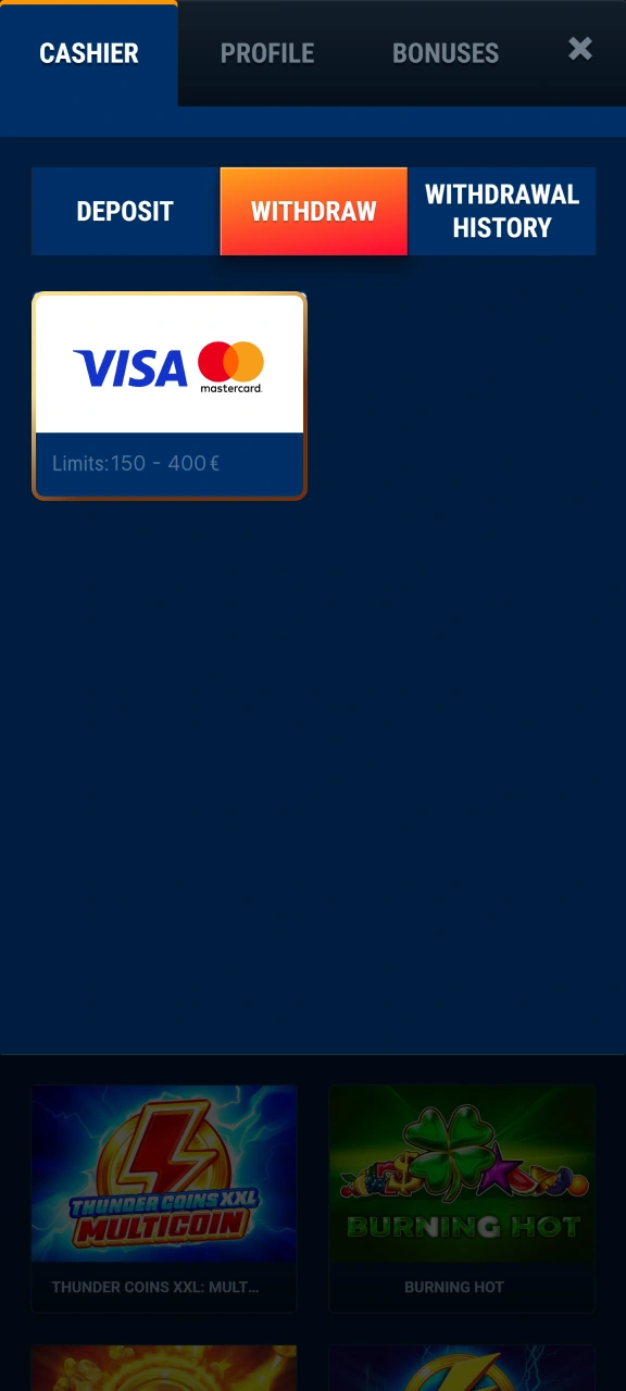 Request fast cash withdrawals after getting fully verified on WG casino.