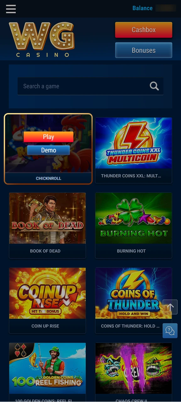 Practice game rules with free demo modes at WG casino.