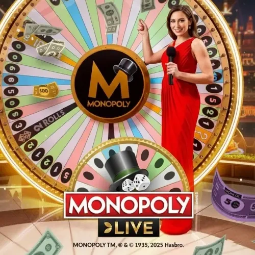 Roll dice and trigger 3D board bonus rounds in Monopoly Live at WG casino.