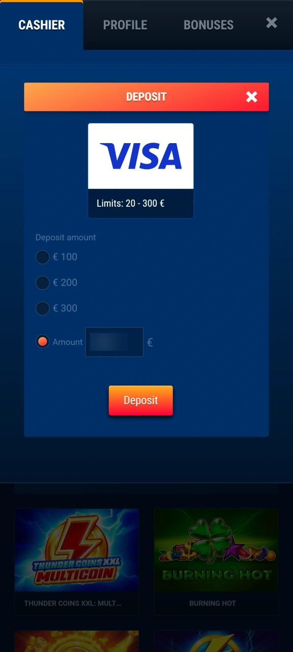 Top up your balance to qualify for rewards at WG casino.