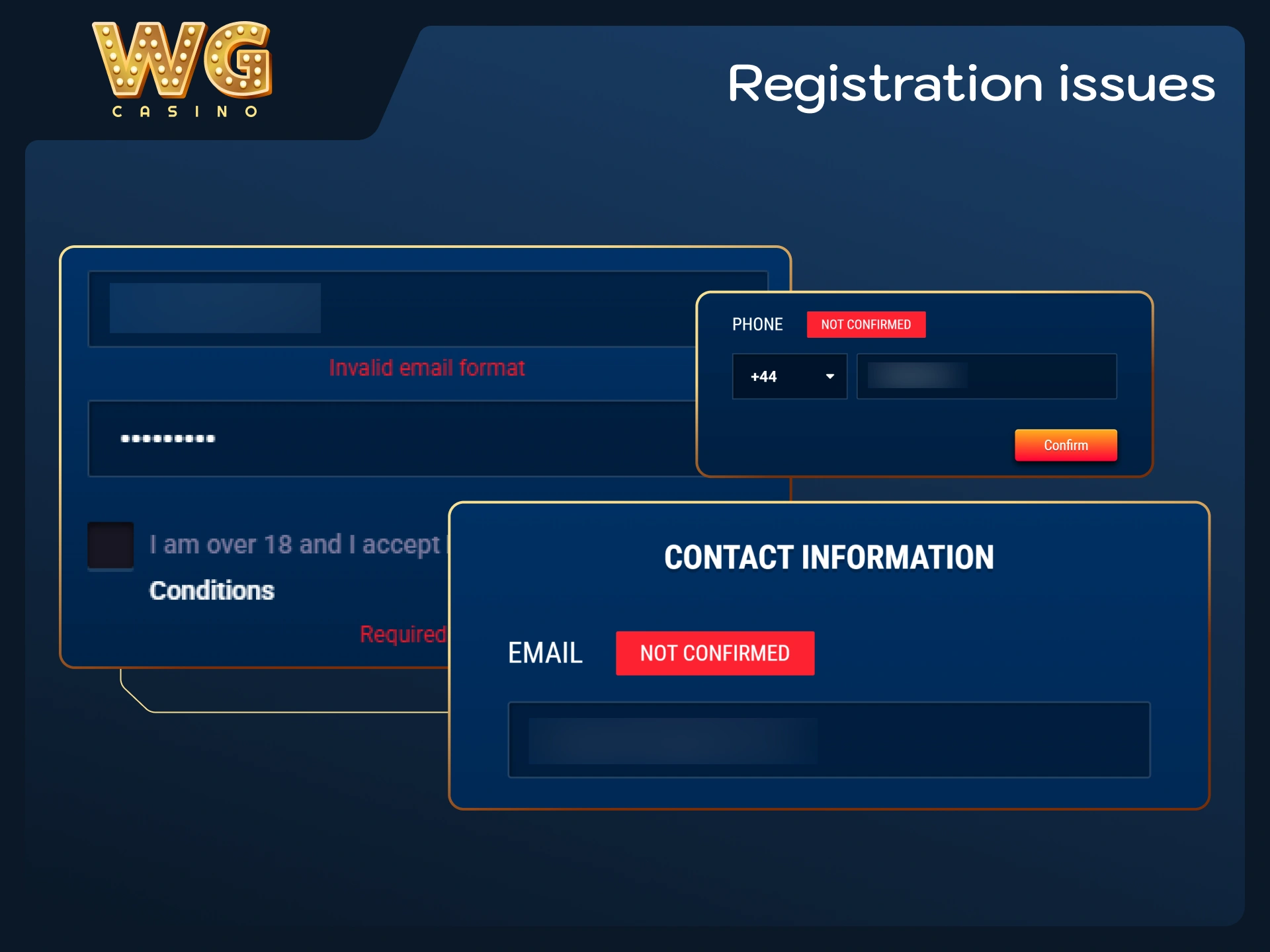 Solve sign-up difficulties quickly with helpful troubleshooting for WG casino.