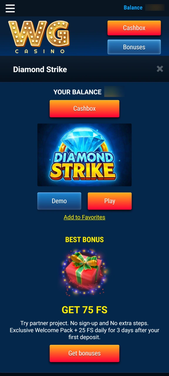 Test game mechanics risk-free in free demo mode on WG casino.