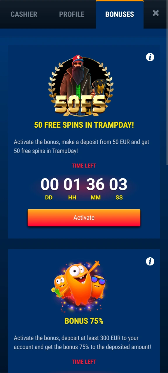 Activate promotional bonus spins to boost gameplay on WG casino.